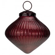 Ribbed Red Glass Onion Baubles 